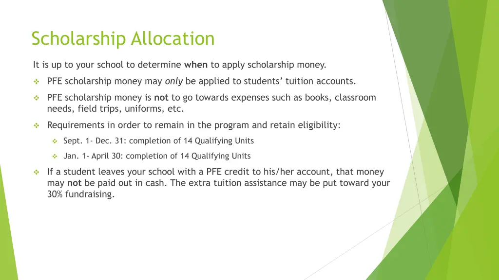 scholarship allocation