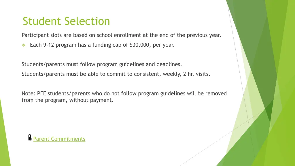 student selection
