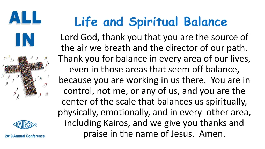 life and spiritual balance lord god thank