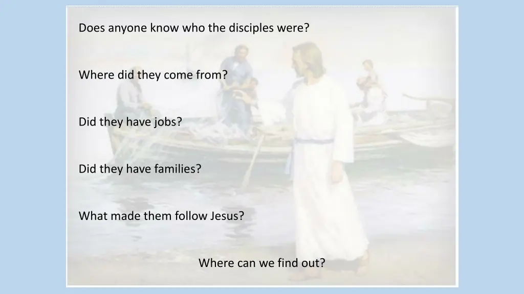 does anyone know who the disciples were