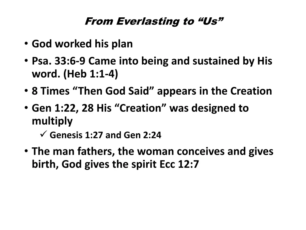 from everlasting to us