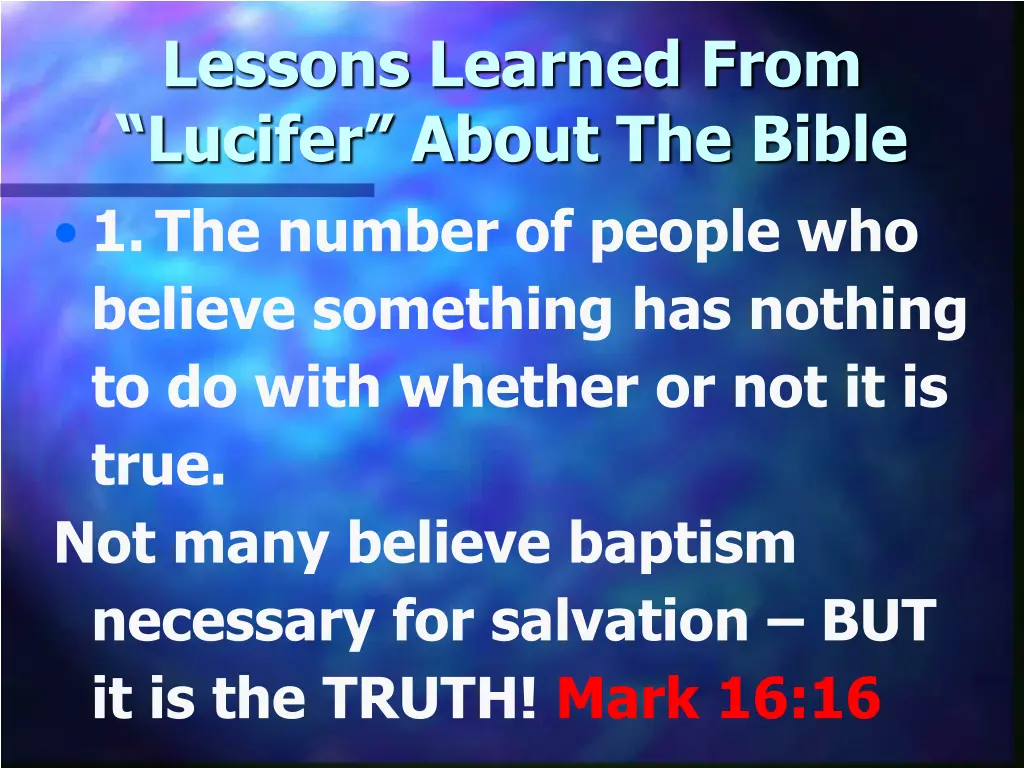 lessons learned from lucifer about the bible