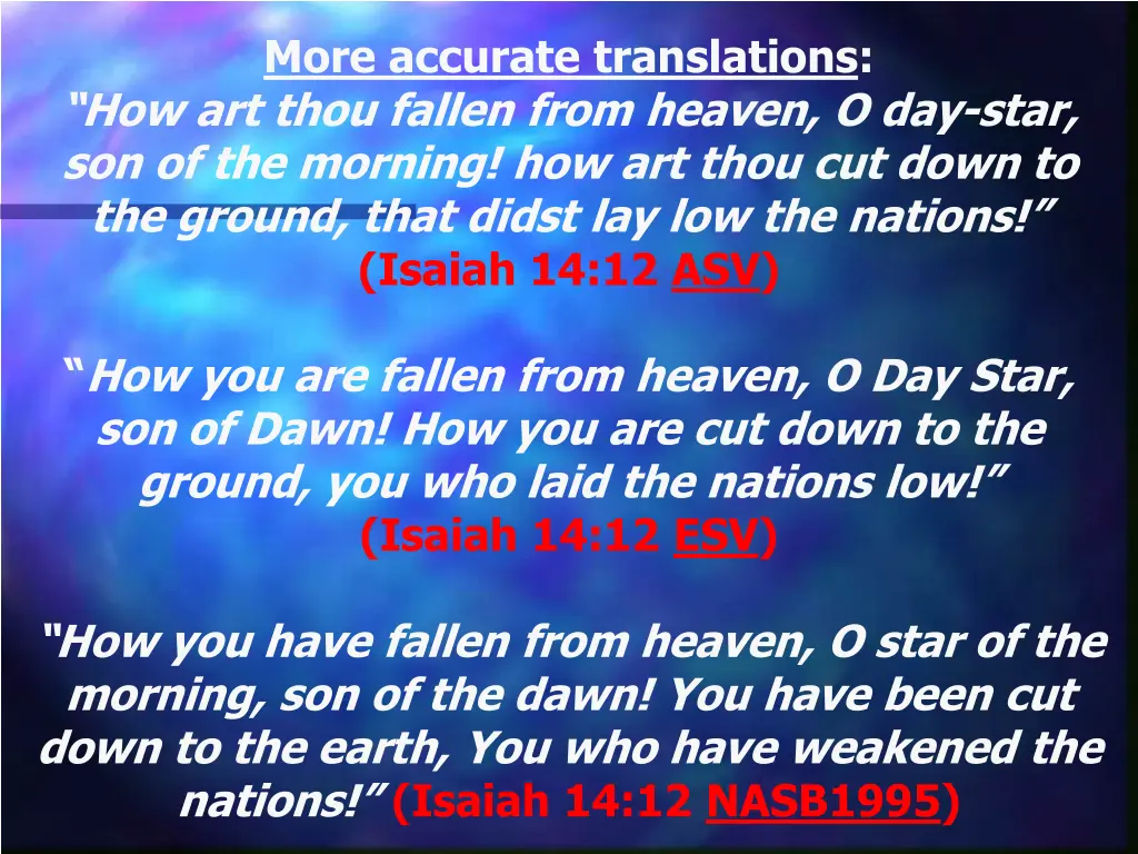more accurate translations how art thou fallen