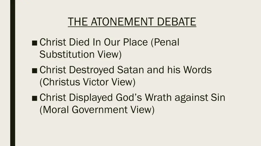 the atonement debate