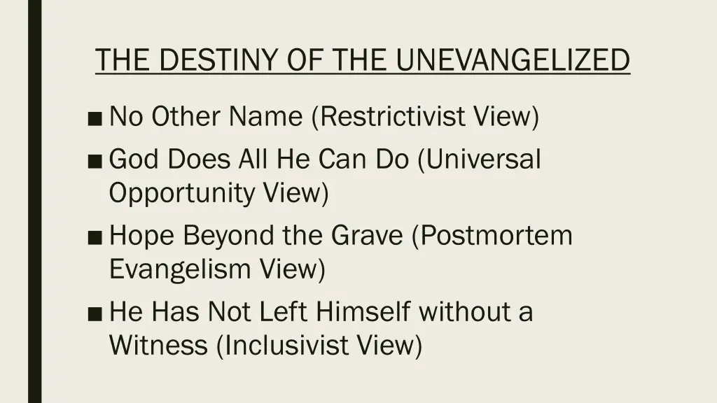 the destiny of the unevangelized