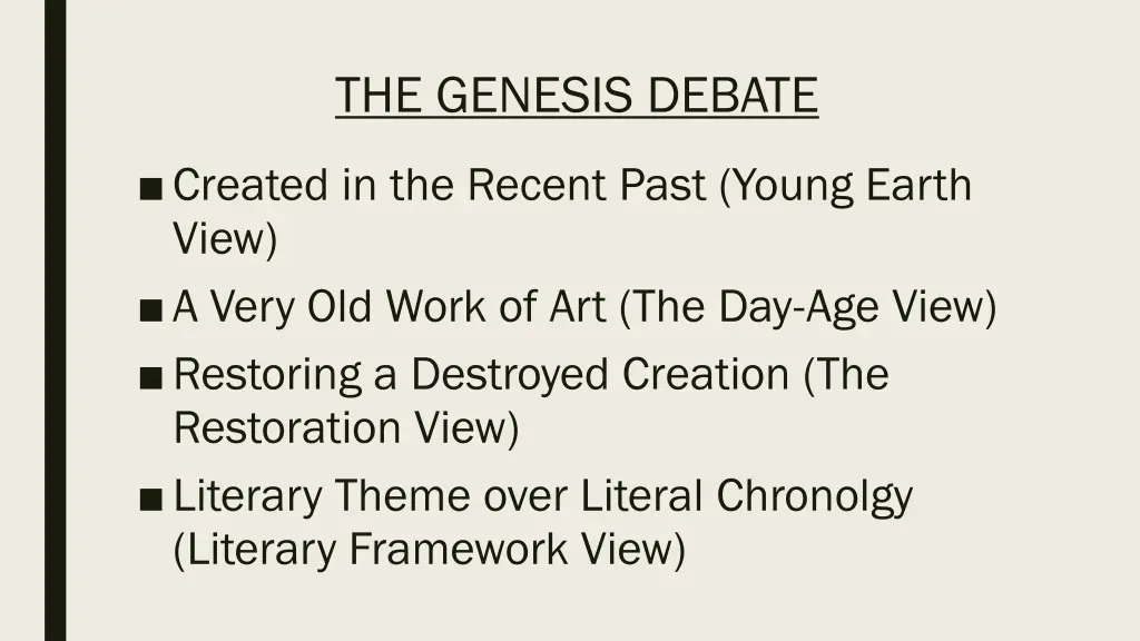 the genesis debate