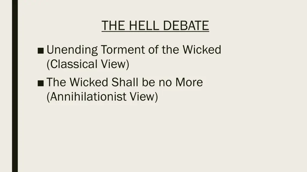 the hell debate