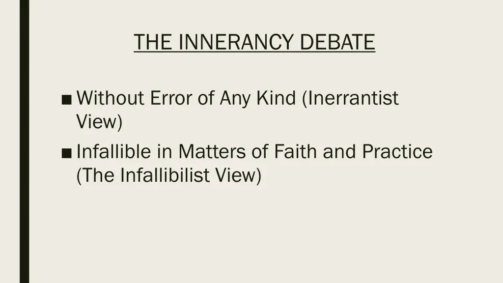 the innerancy debate