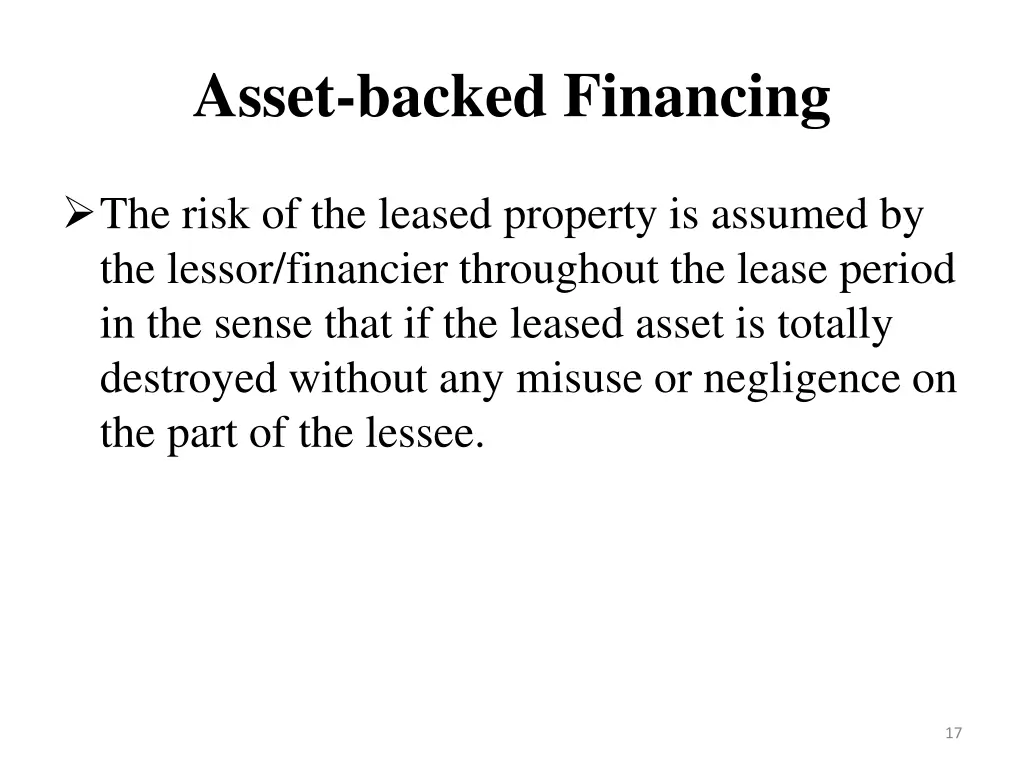 asset backed financing 6