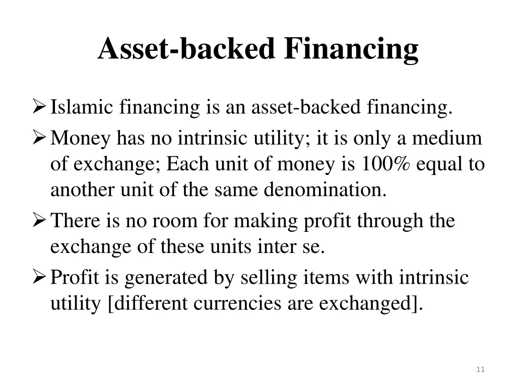 asset backed financing