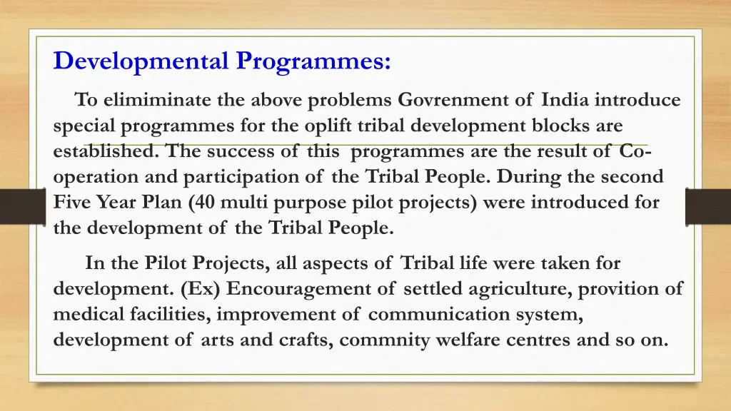 developmental programmes