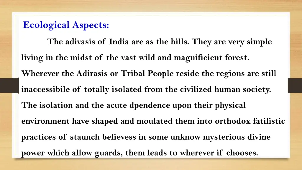 ecological aspects