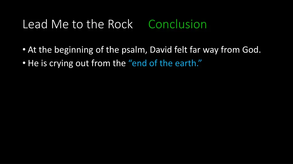 lead me to the rock conclusion 1