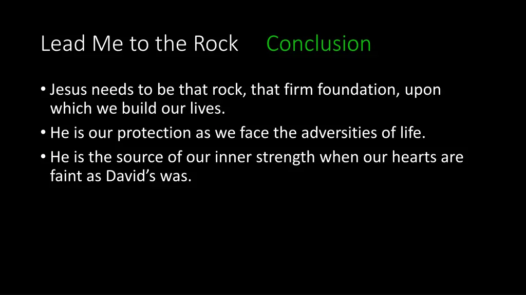 lead me to the rock conclusion 12