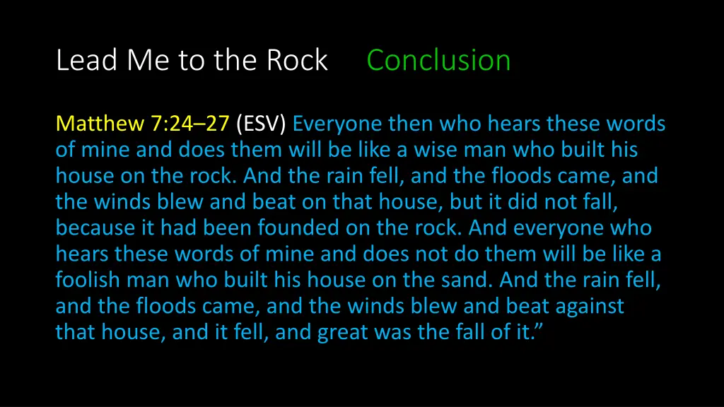 lead me to the rock conclusion 14
