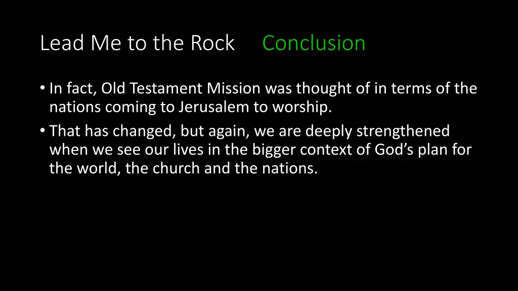 lead me to the rock conclusion 3