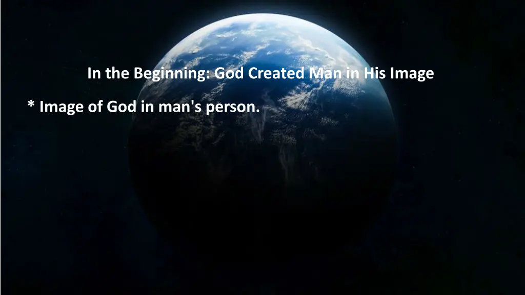 in the beginning god created man in his image 1