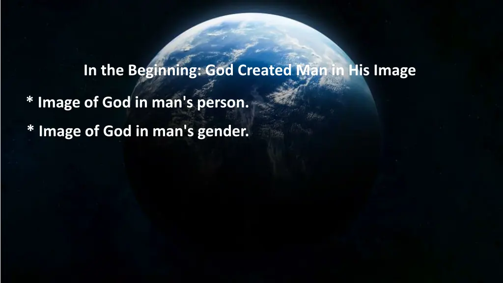 in the beginning god created man in his image 2