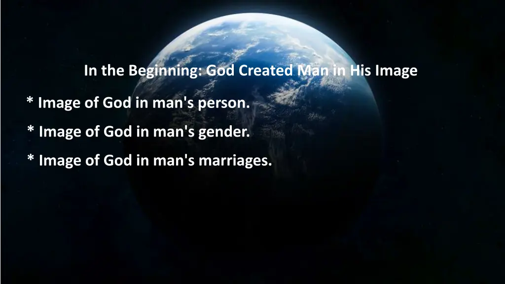 in the beginning god created man in his image 3