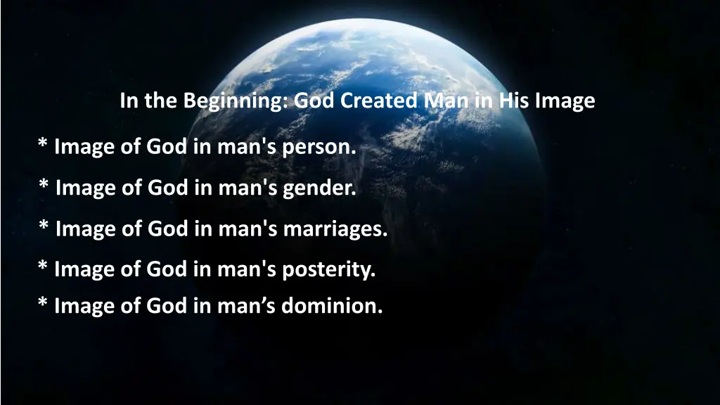in the beginning god created man in his image 5