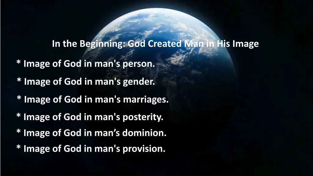 in the beginning god created man in his image 7