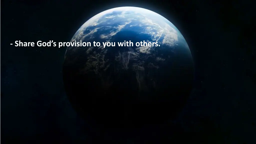 share god s provision to you with others