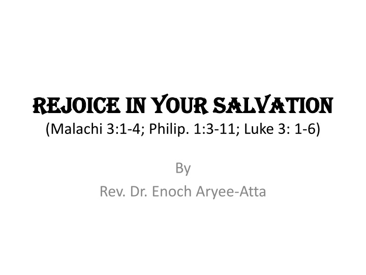 rejoice in your salvation rejoice in your