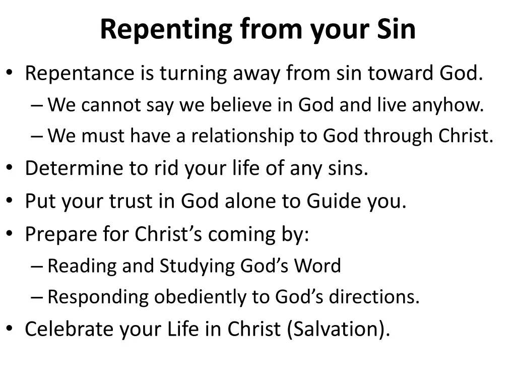 repenting from your sin