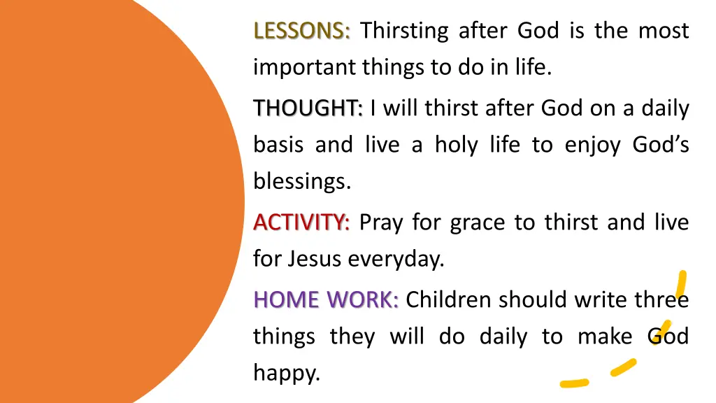 lessons thirsting after god is the most important