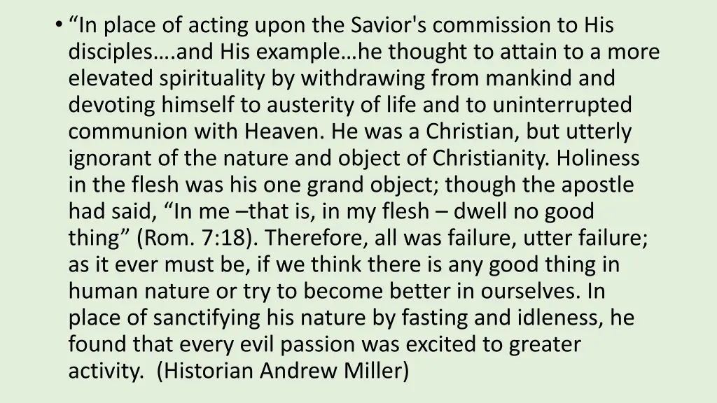 in place of acting upon the savior s commission