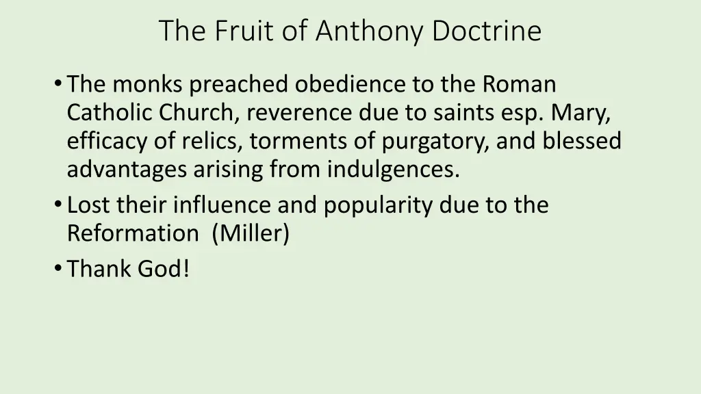 the fruit of anthony doctrine