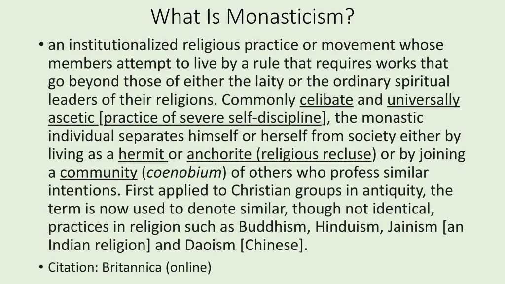 what is monasticism