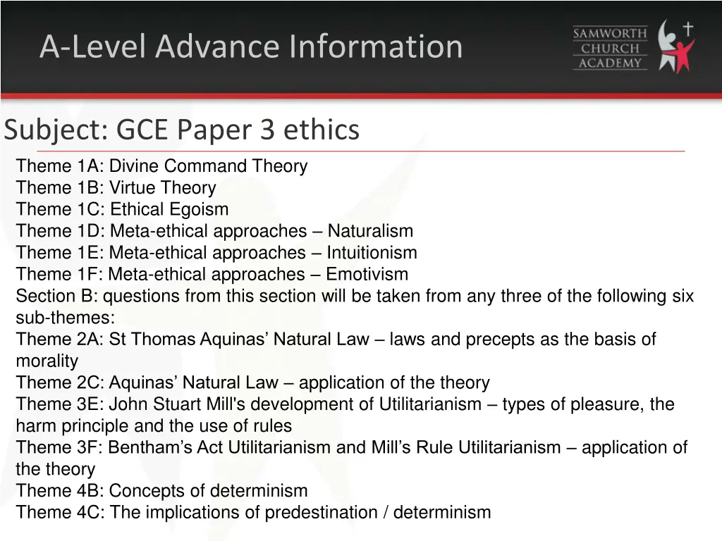 a level advance information 2