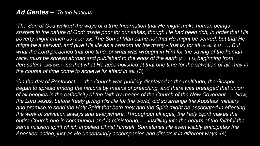 ad gentes to the nations