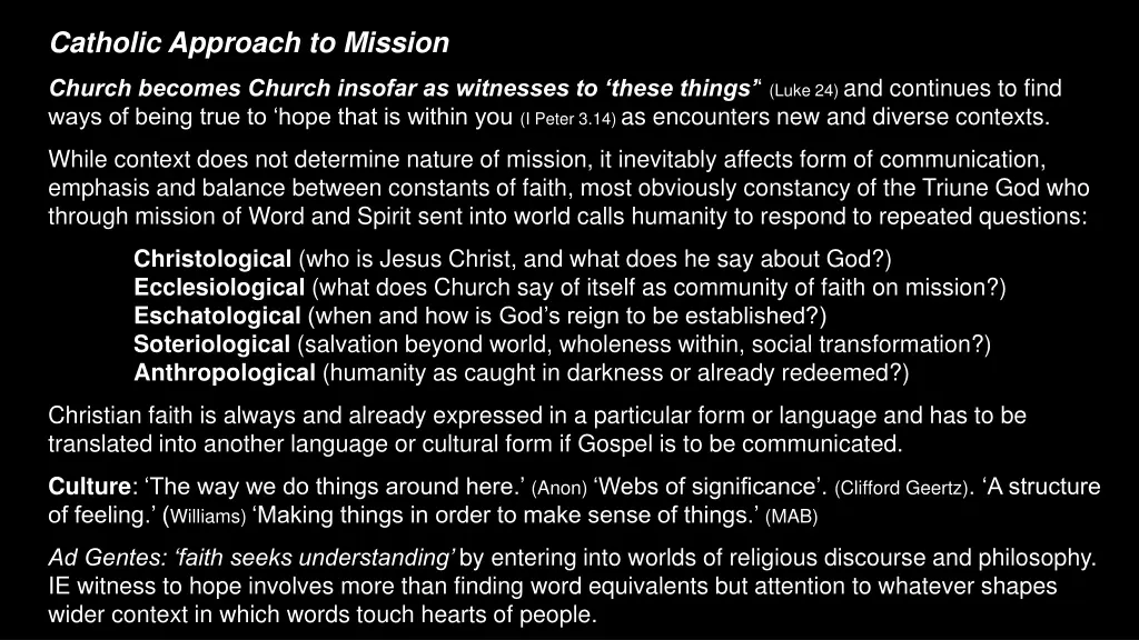 catholic approach to mission