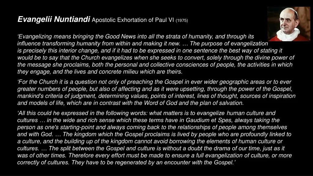 evangelii nuntiandi apostolic exhortation of paul