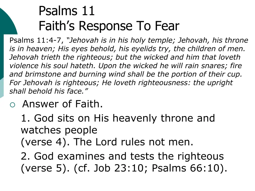 psalms 11 faith s response to fear psalms