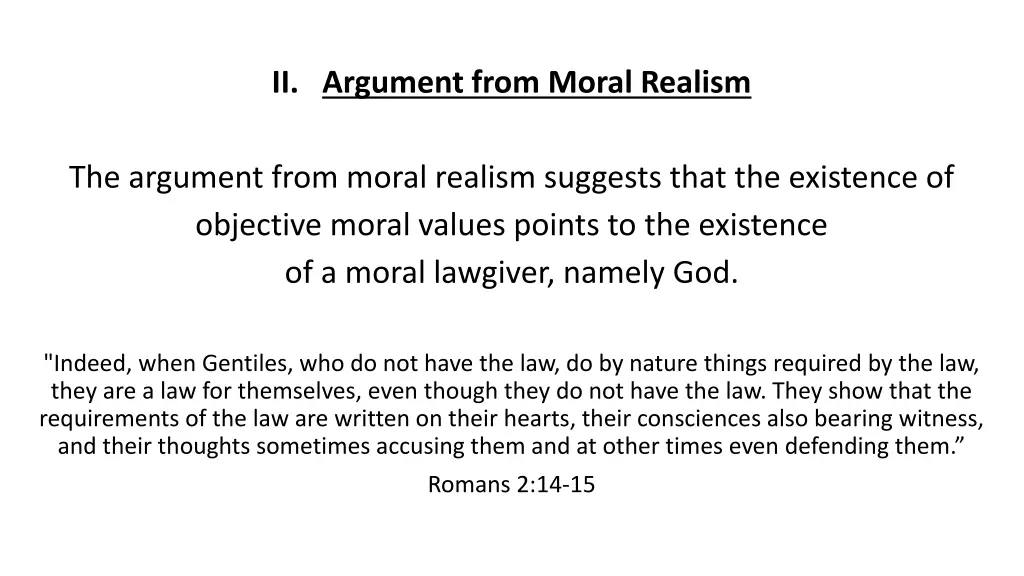 ii argument from moral realism
