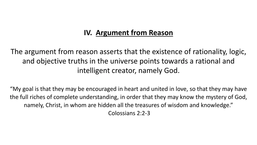iv argument from reason