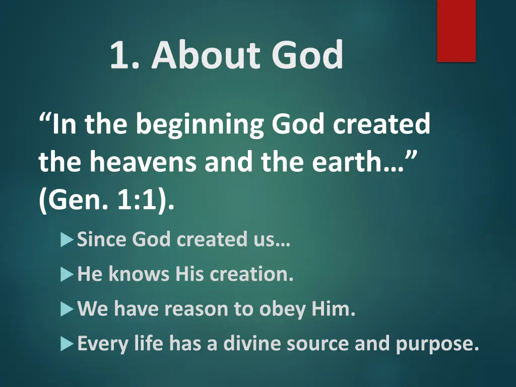1 about god