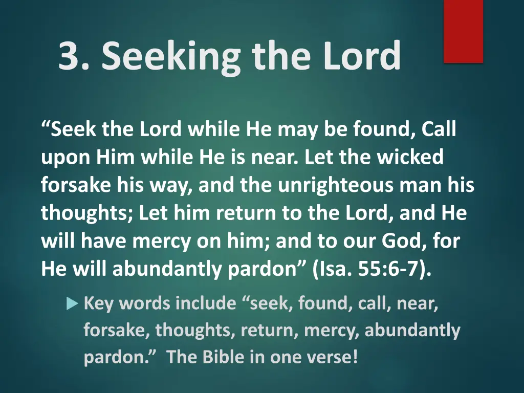 3 seeking the lord