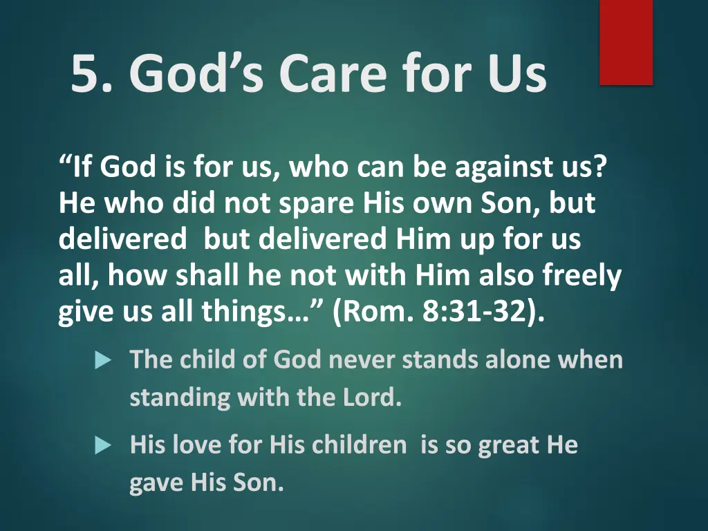 5 god s care for us