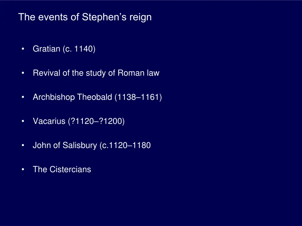the events of stephen s reign