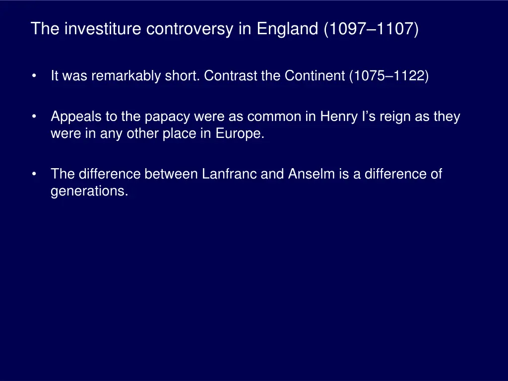 the investiture controversy in england 1097 1107