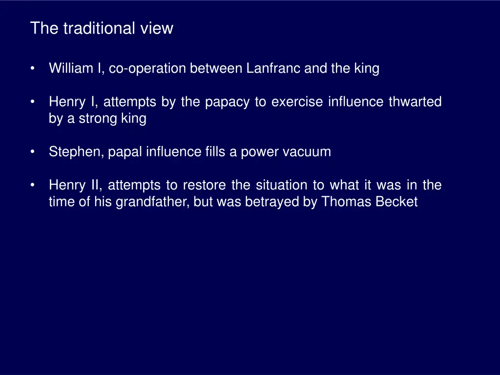 the traditional view