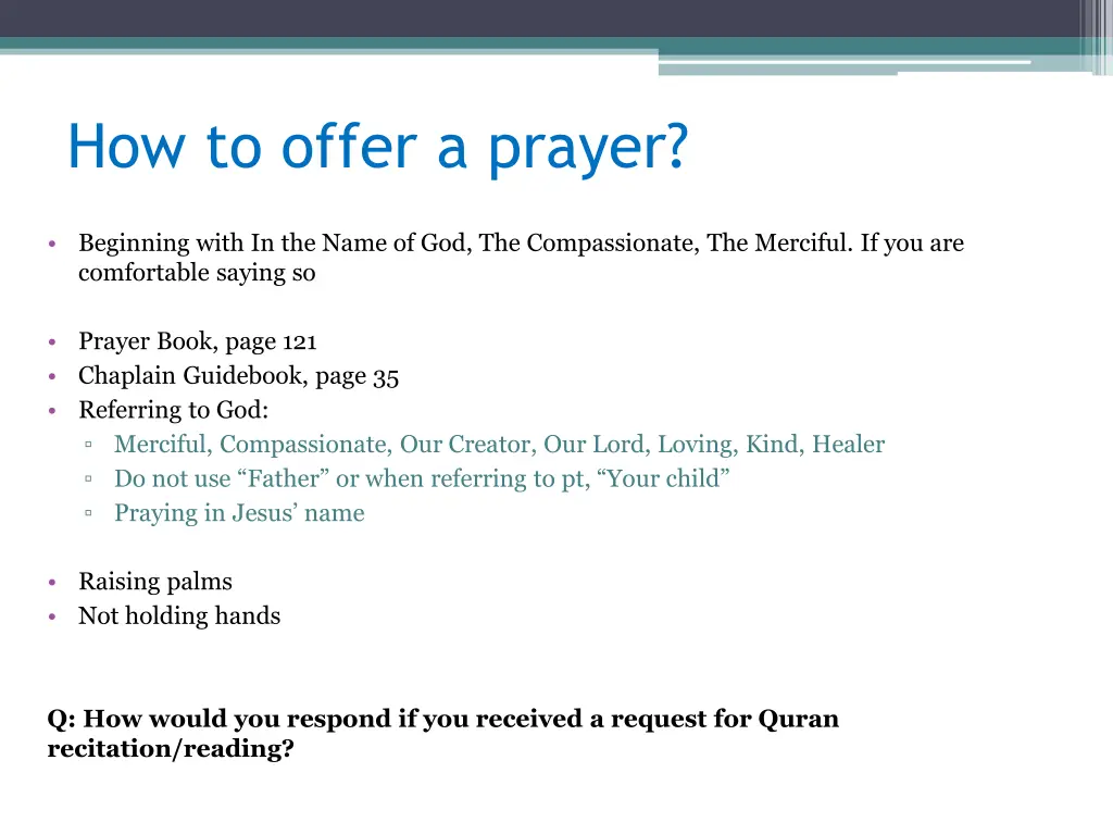 how to offer a prayer