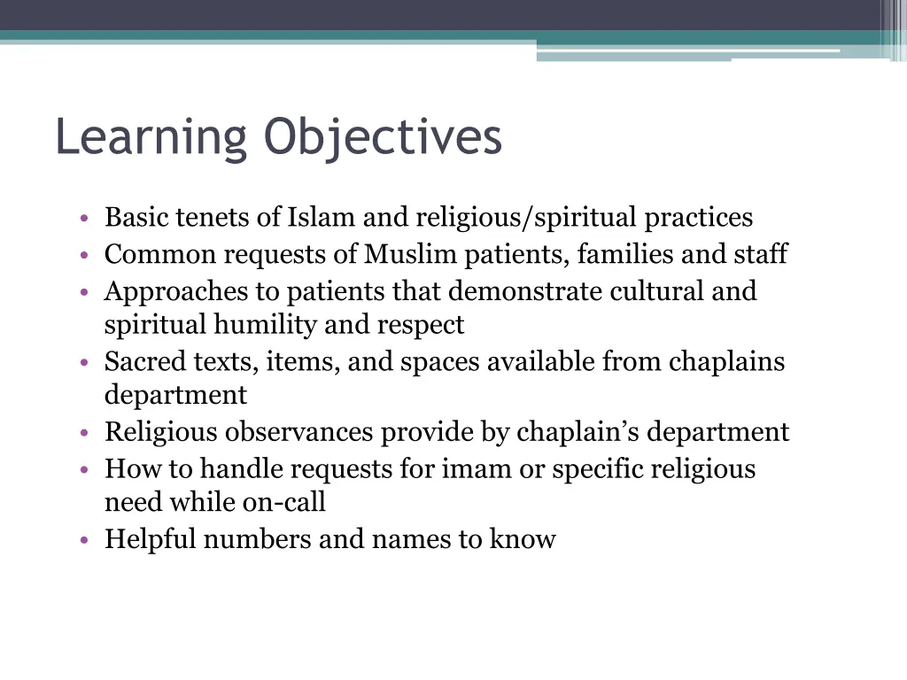 learning objectives