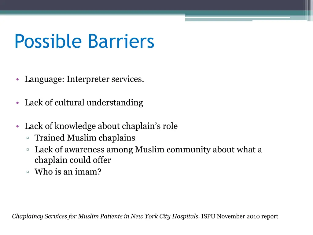 possible barriers