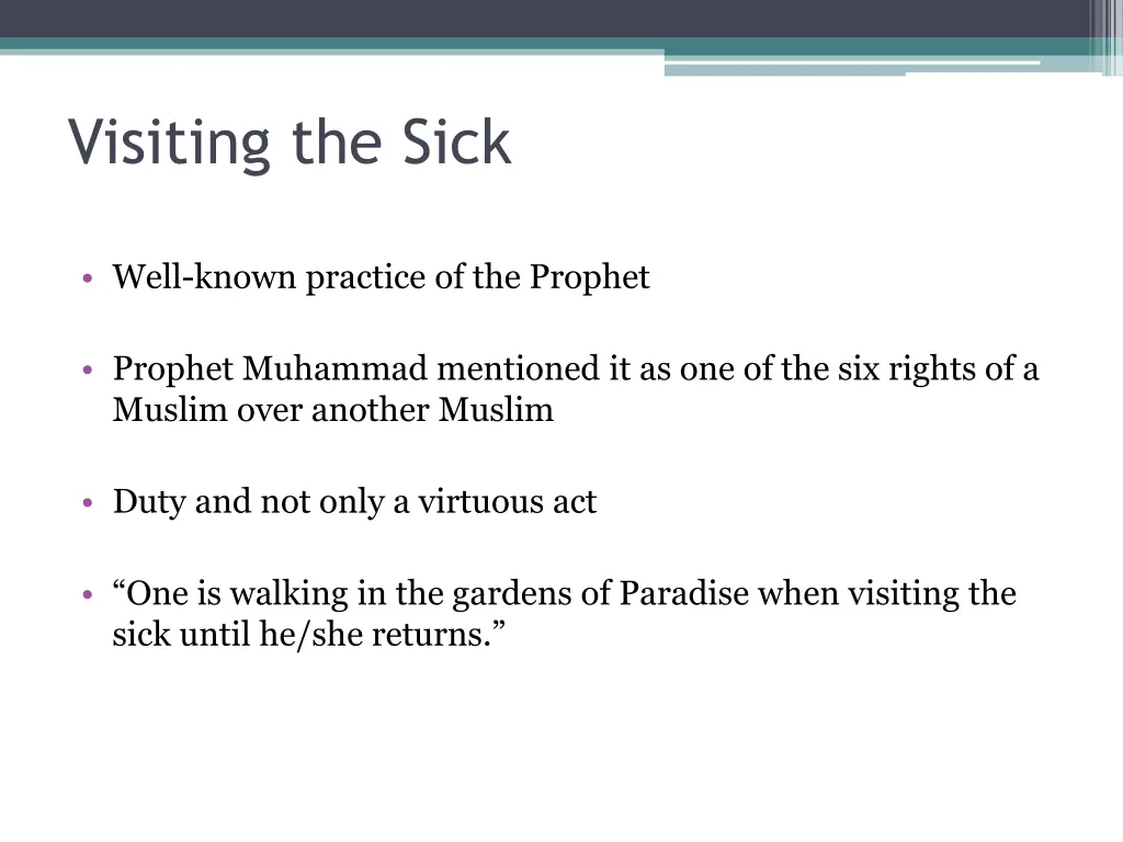 visiting the sick