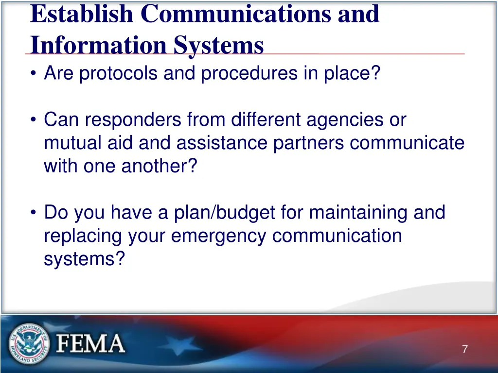 establish communications and information systems 1